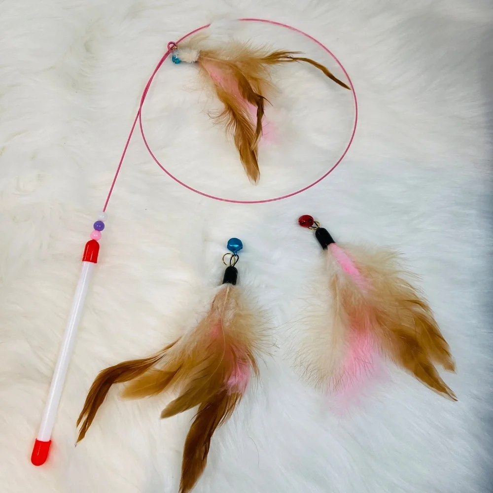 Brand New Cat Feather Interactive Toy Set with 3 Replacements and 1 Wand